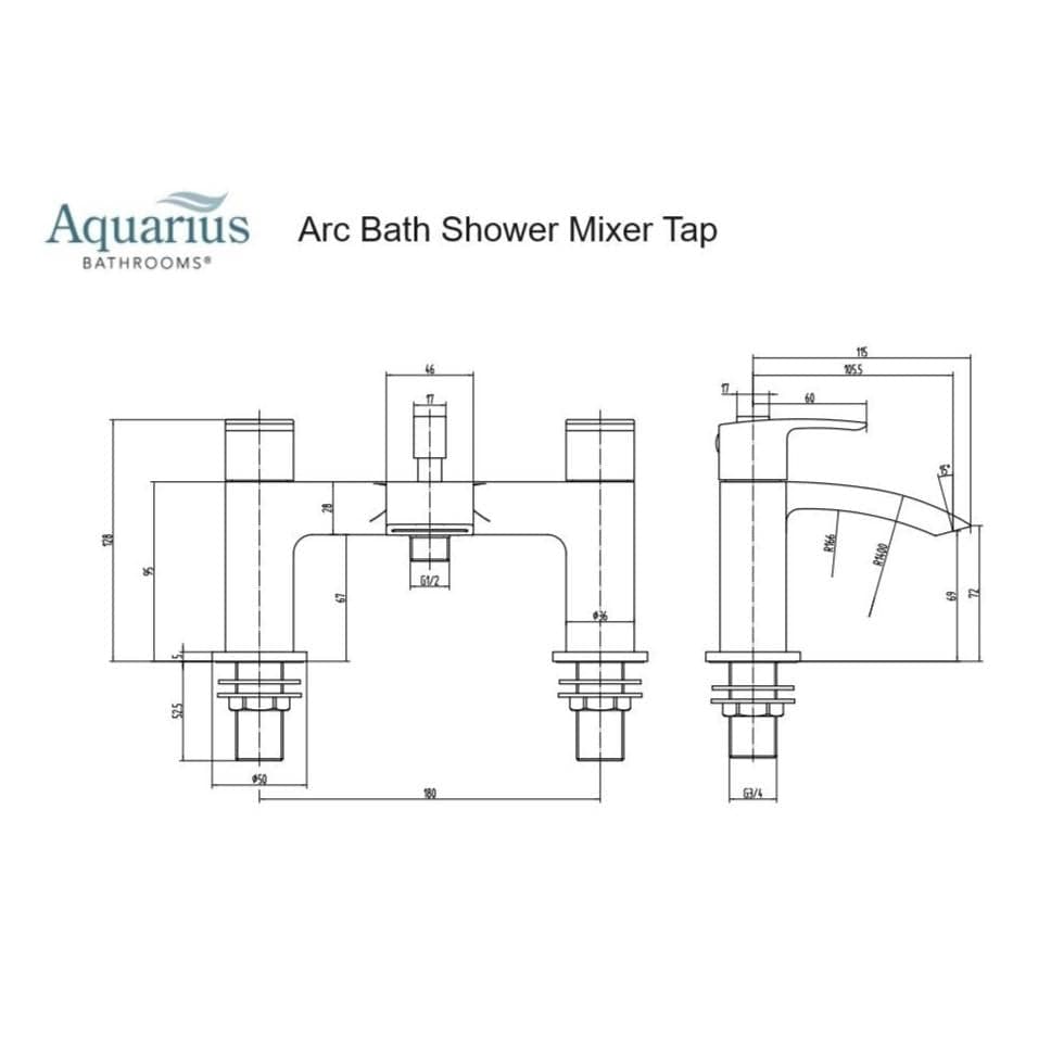 Aquarius Bathrooms Bath Shower Mixer Aquarius Arc Bath Shower Mixer Tap with Shower Kit