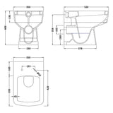 Aquarius Bathrooms Back to Wall Toilet Aquarius Squared Close Back to Wall Toilet with Soft Close Seat