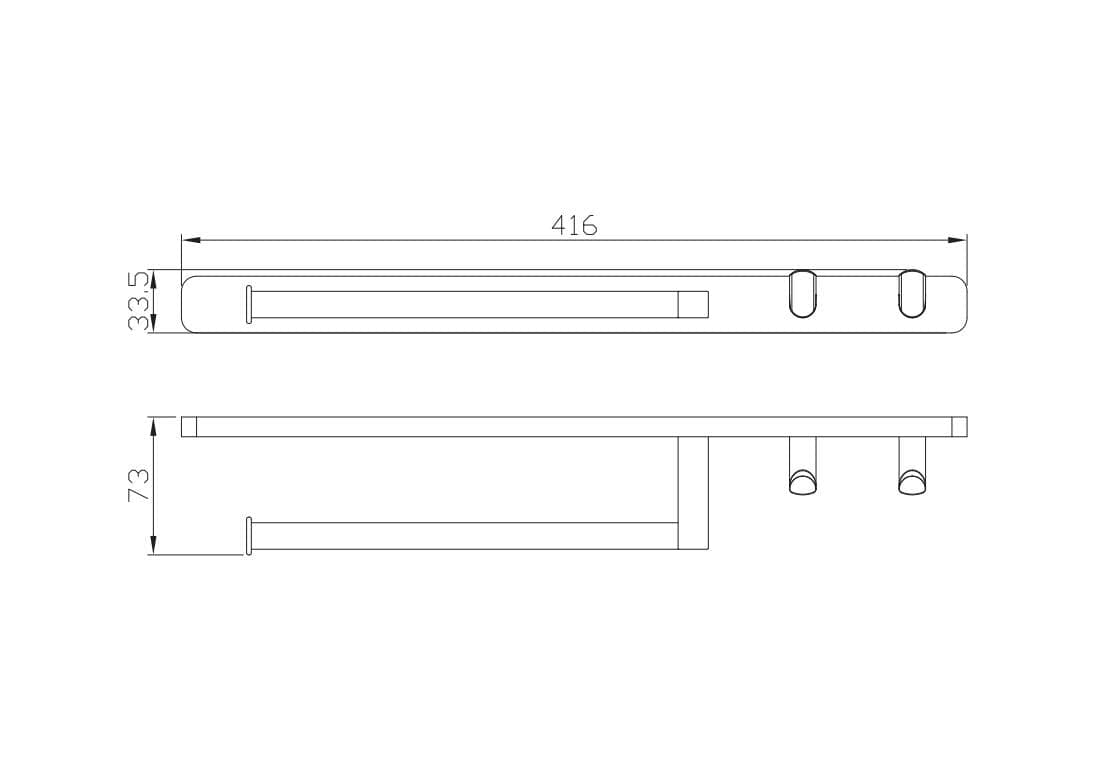 Aquarius Bathrooms Accessory Set Aquarius Auro Towel Ring and Double Hook Brushed Brass AQAU52441