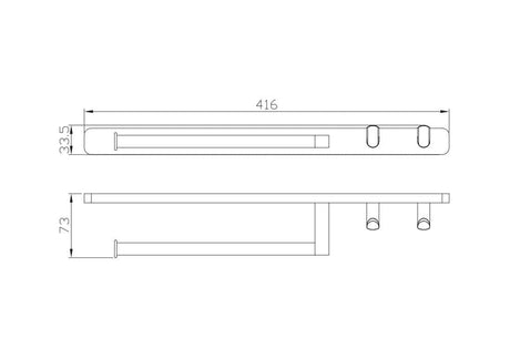Aquarius Bathrooms Accessory Set Aquarius Auro Towel Ring and Double Hook Brushed Brass AQAU52441