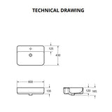 Aquarius Bathrooms Countertop Basin Aquarius JF-Series 600MM Countertop Basin 1TH White