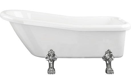 Aquarius Bathrooms Freestanding Bath Aquarius Timeless Luxury Freestanding Slipper 2TH Bath With Chrome Lions Paw Feet 1530mm