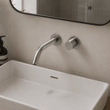 Aquarius Bathrooms Wall Mounted Basin Tap Aquarius  Ixora Wall Mounted 2 Hole Basin Mixer Tap in 316 Stainless Steel