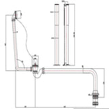 Aquarius Bathrooms Exposed Bath Waste Aquarius FT Exposed Bath Plug and Chain Waste with Pipe Shrouds