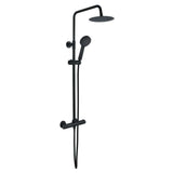 Aquarius Exposed Thermostatic Bar Shower Overhead and Handheld Shower in Matt Black