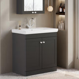 Aquarius Bathrooms Floor Standing Vanity Unit Aquarius Leighton 800mm Floor Standing Two Door Vanity Unit with Basin