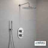 Aquarius Bathrooms Concealed Shower Set Aquarius RainLux Round 2 Outlet Shower Set with Shower Head and Single Function Handset