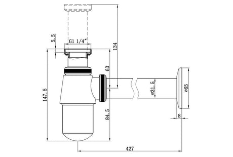 Aquarius Bathrooms Bottle Trap Aquarius Zanelli Basin Bottle Trap in Brushed Bronze