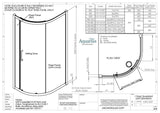 Aquarius Pluvia 8mm Quadrant Single Sliding Shower Door