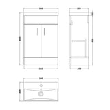 Aquarius Cloakroom Vanity Unit Aquarius Hoban 550mm Compact Floor Standing 2 Door Cloakroom Vanity Unit with 1 Tap Hole Basin