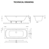 Aquarius Bathrooms Double Ended Bath 1800 x 800 Aquarius Agar Double Ended Reinforced Bath