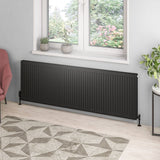 Aquarius Bathrooms Type 21 600 x 1800 Aquarius Type 21 Compact Panel Radiator In Matt Black