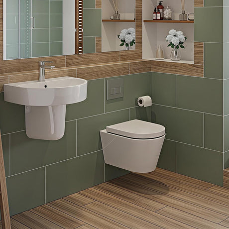 Aquarius Bathrooms Wall Hung Toilet Aquarius Emma Rimless ProFlush Short Projection Wall Hung Toilet with Soft Close Seat
