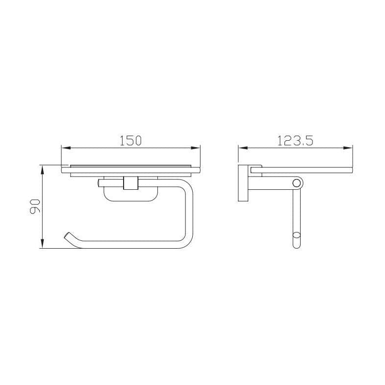 Aquarius Bathrooms Toilet Roll Holder Aquarius Auro Toilet Roll Holder with Glass Shelf in Brushed Brass
