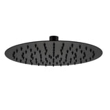 Aquarius Bathrooms Fixed Shower Head Matt Black Aquarius RainLux Round Slim Shower Head