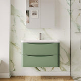 Aquarius Bathrooms Wall Mounted Vanity Unit Aquarius Seren 800mm Wall Mounted Two Drawer Vanity Unit with Basin