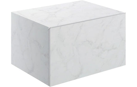 Aquarius Console Unit 600mm Aquarius Marblesque One Drawer Storage Unit White Marble Effect