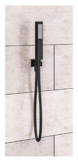Aquarius Bathrooms Shower Kit Aquarius Modern Square Wall Mounted Shower Kit with Outlet and Hose Matt Black AQ6010193738