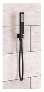 Aquarius Bathrooms Shower Kit Aquarius Modern Square Wall Mounted Shower Kit with Outlet and Hose Matt Black AQ6010193738