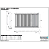 Aquarius Type 21 Compact Panel Radiator In Gloss White