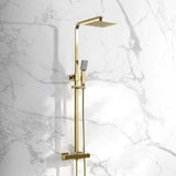 Aquarius Bathrooms Exposed Shower Set Brushed Brass Aquarius Zacha Square Adjustable Shower Valve & Kit