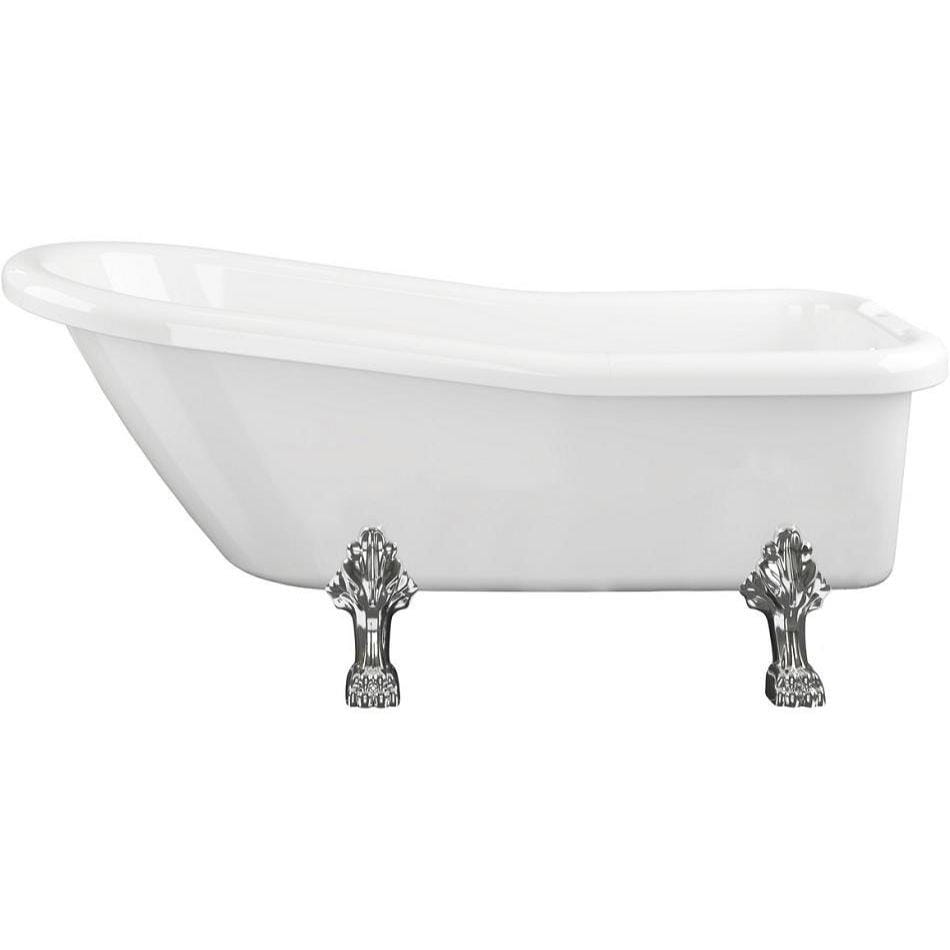 Aquarius Bathrooms Roll Top and Slipper Freestanding Bath Aquarius Timeless Freestanding Slipper Bath with Chrome Lions Paw Feet