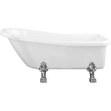 Aquarius Bathrooms Roll Top and Slipper Freestanding Bath Aquarius Timeless Freestanding Slipper Bath with Chrome Lions Paw Feet