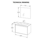 Aquarius KF-Series One Drawer 800mm Vanity Unit with Countertop