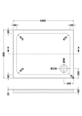 Aquarius Bathrooms Rectangle Shower Tray 1000x800mm Aquarius Urbano Rectangular Stone Resin Shower Tray with 4 Upstands