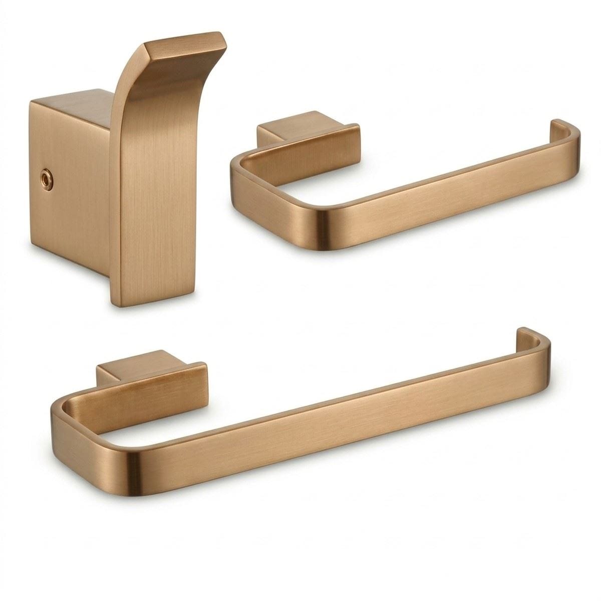 Aquarius Bathrooms Accessory Set Brushed Bronze Aquarius FT 3 Piece Bathroom Accessory Pack