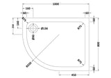 Aquarius Bathrooms Quadrant Shower Tray 1000x800mm / Left Handed Aquarius Urbano 45mm Offset Quadrant Stone Resin Anti Slip Shower Tray