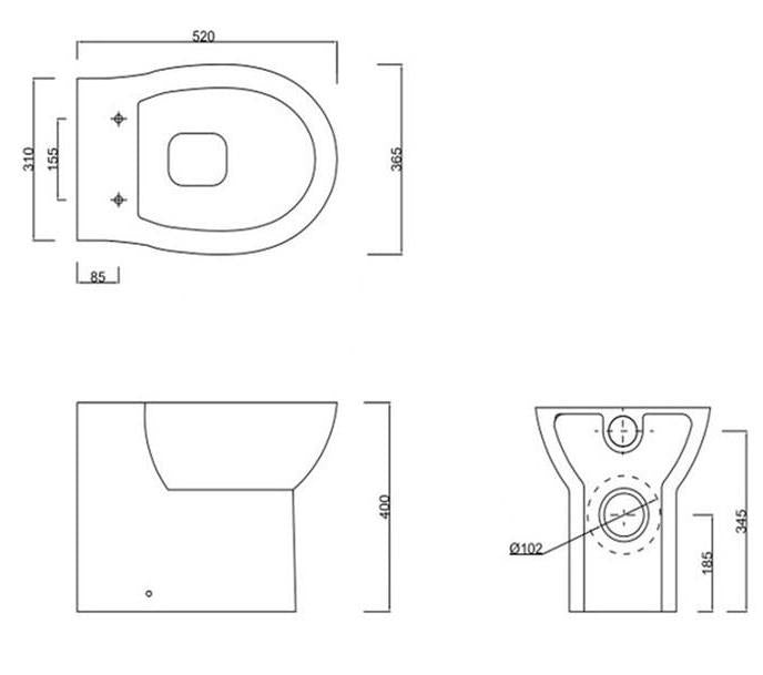 Aquarius QualEco Back To Wall Rimless Toilet with Soft Close Seat