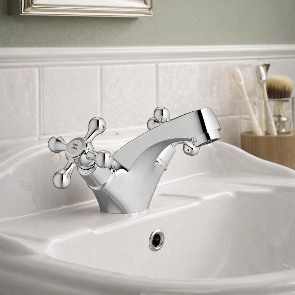 Aquarius Bathrooms Mono Tap Aquarius Timeless Mono Crosshead Basin Mixer Tap in Chrome
