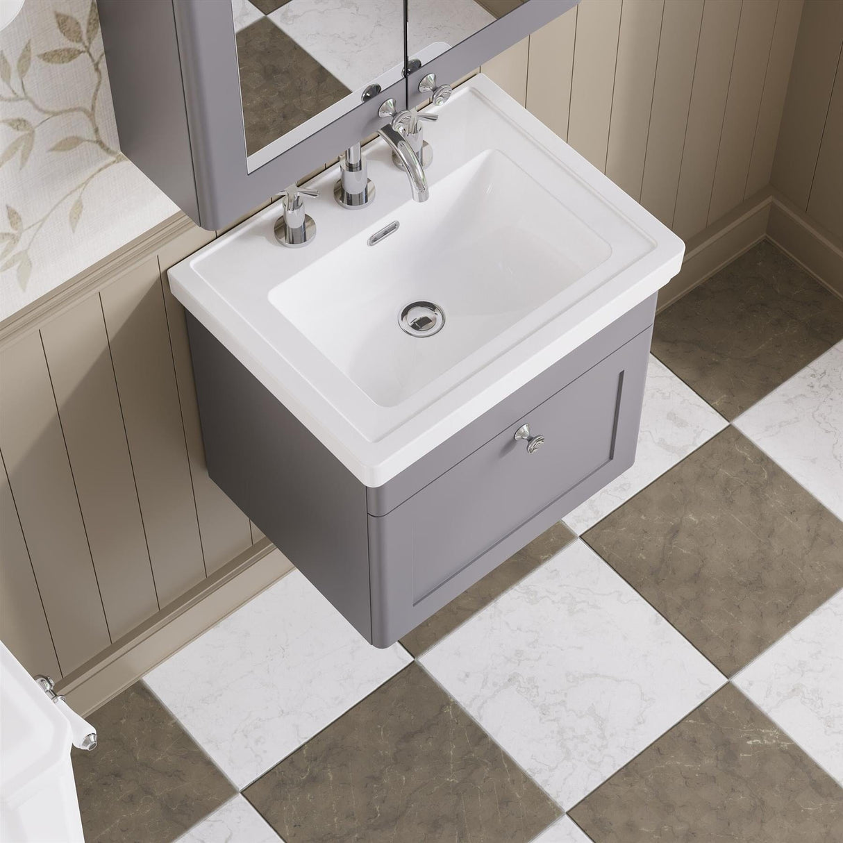 Aquarius Wall Mounted Vanity Unit Aquarius Leighton 500mm Wall Mounted One Drawer Vanity Unit with Basin