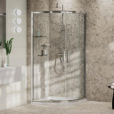 Aquarius Pluvia 8mm Quadrant Double Sliding Shower Door in Silver