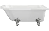 Aquarius Bathrooms Freestanding Bath Aquarius Timeless Luxury Freestanding Corner 2TH Bath With Chrome Ravenclaw Feet 1500mm
