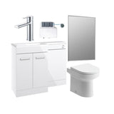 Aquarius Bathrooms Vanity Unit Suite White / Left Hand Aquarius Urbano Premium 1000mm Vanity Unit  Suite (with Back to Wall Toilet)