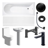 Aquarius Bathrooms Complete Bathroom Suite Black Aquarius Urbano Complete Premium Bath Suite (with Single Ended 1700mm Bath)