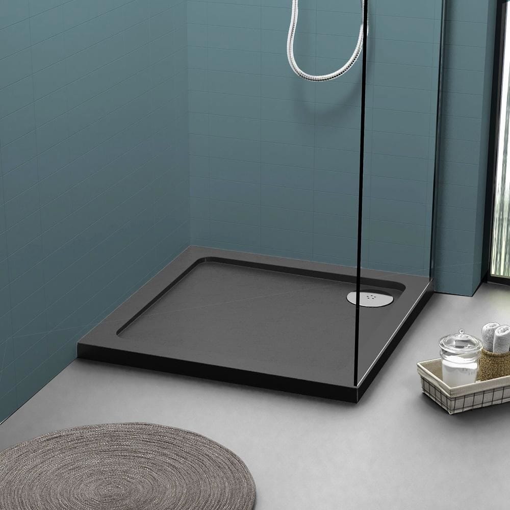 Aquarius Bathrooms Square Shower Tray Aquarius Urbano Square 45mm Stone Resin Shower Tray in Slate Grey