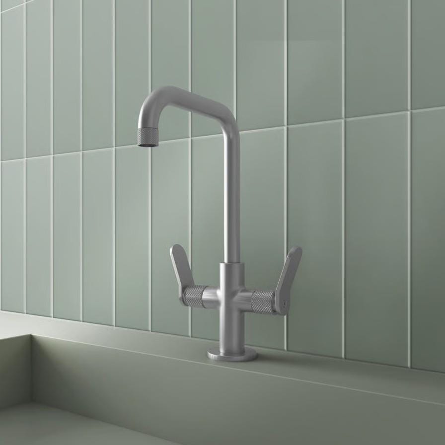 Aquarius Bathrooms Mono Basin Tap Brushed Metallic Aquarius Calix Dual Control Basin Mixer Tap