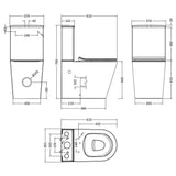 Aquarius Bathrooms Close Coupled Toilet Aquarius Metric Rimless Back to Wall Close Coupled Toilet with Soft Close Seat
