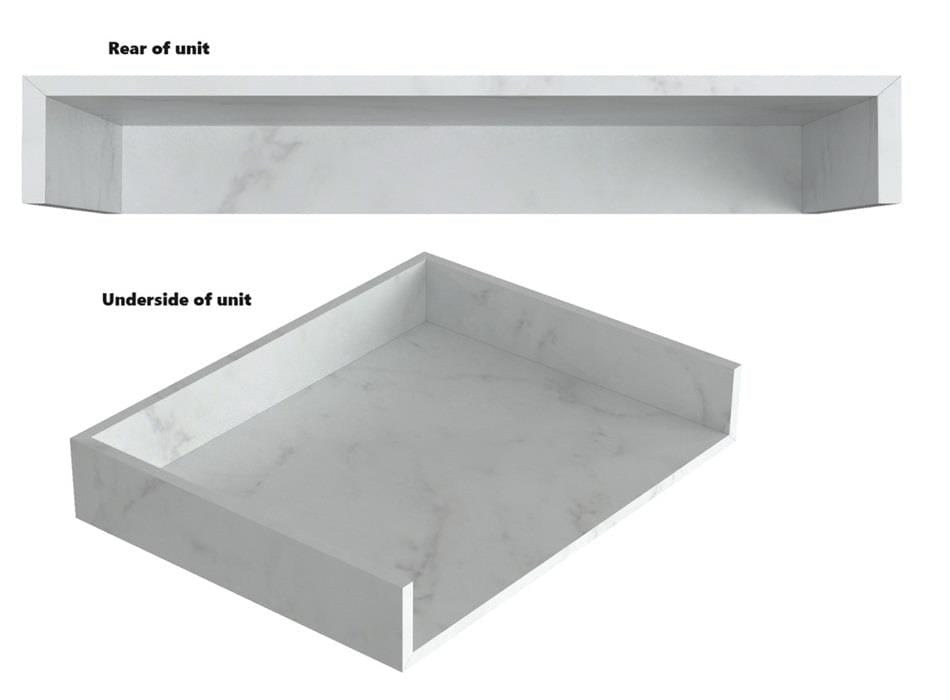 Aquarius Console Unit Aquarius Marblesque Console Shelf White Marble Effect