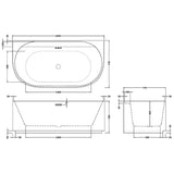 Aquarius Bathrooms Back To Wall Freestanding Bath Aquarius Cadence Freestanding Double Ended Back to Wall Bath