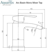 Aquarius Arc Mono Basin Mixer Tap with Waste