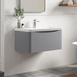 Aquarius Bathrooms Wall Mounted Vanity Unit Grey Aquarius Seren 800mm Wall Mounted One Drawer Vanity Unit with Basin