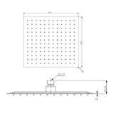 Aquarius Bathrooms Fixed Shower Head Aquarius RainLux Square Slim Shower Head