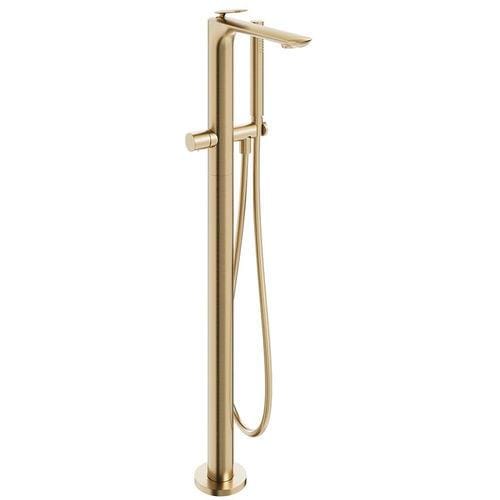 Aquarius Bathrooms Freestanding Bath Filler Aqaurius Huck Floor Standing Bath Shower Mixer with Shower Kit