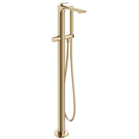 Aquarius Bathrooms Freestanding Bath Filler Aqaurius Huck Floor Standing Bath Shower Mixer with Shower Kit