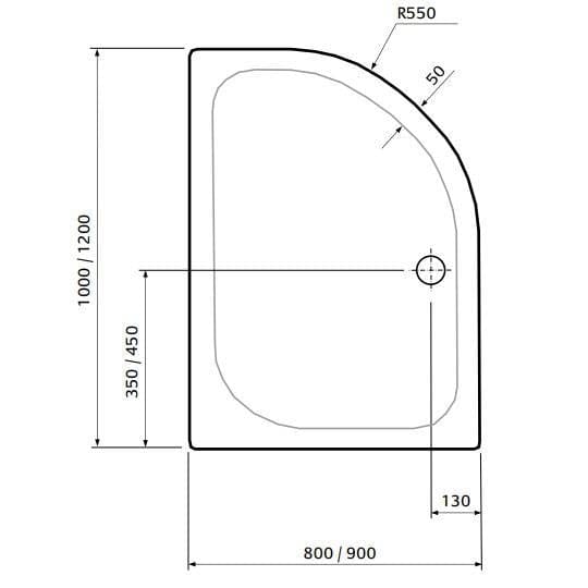 Aquarius Bathrooms Quadrant Shower Tray Aquarius Pluvia 45mm Stone Resin Offset Quadrant Shower Tray