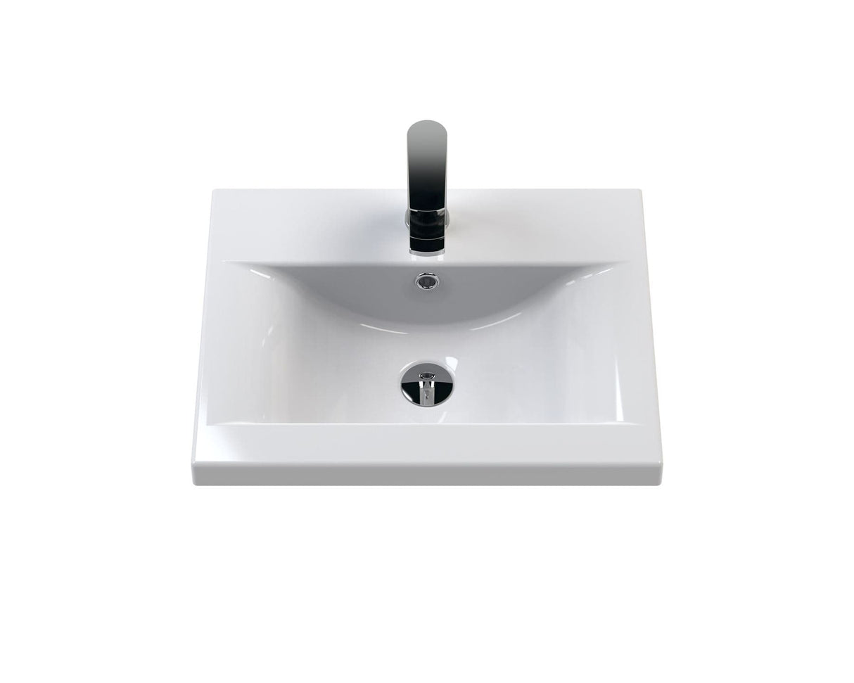 Aquarius Floor Standing Vanity Unit Aquarius Brisbane 500mm Wall Hung 2 Door Vanity Unit with 1 Tap Hole Mid Edge Basin